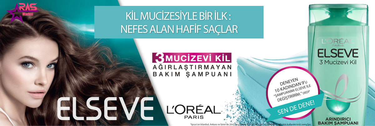 شامپو لورآل سری ELSEVE مدل 3 Mucizevi kil مخصوص موهای چرب و معمولی ۴۵۰ میلی لیتر ، خرید اینترنتی محصولات شوینده و بهداشتی ، ارس مارکت