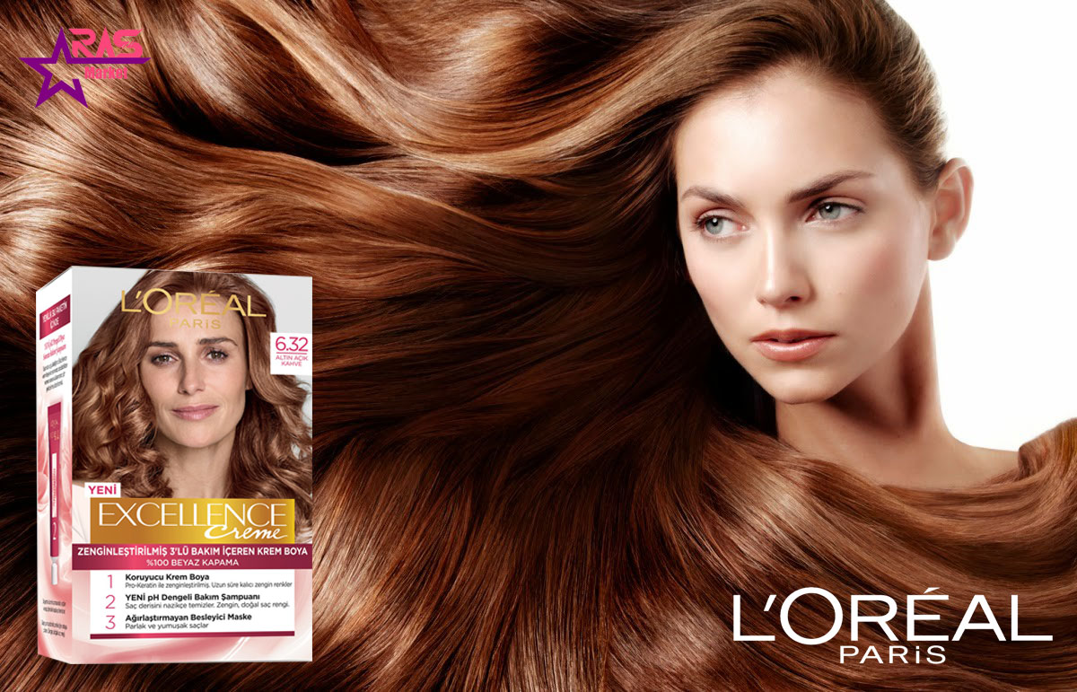 کیت رنگ مو لورآل سری Excellence شماره 6.32 ، خرید اینترنتی محصولات شوینده و بهداشتی ، بهداشت بانوان ، رنگ موی زنانه