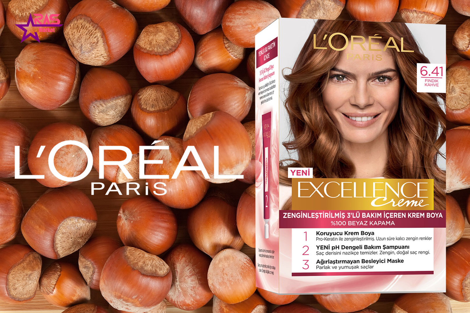 کیت رنگ مو لورآل سری Excellence شماره 6.41 ، خرید اینترنتی محصولات شوینده و بهداشتی ، بهداشت بانوان