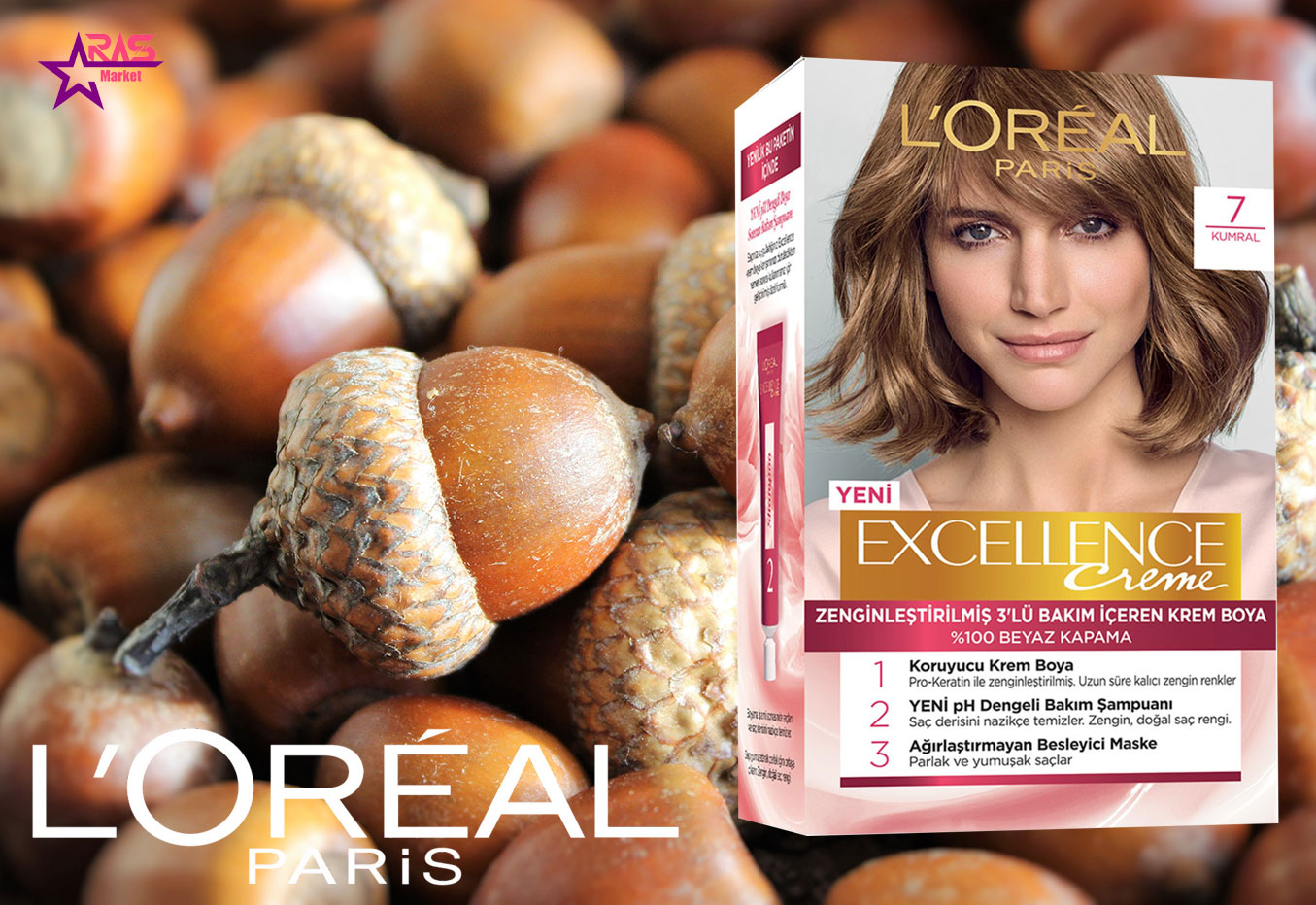 کیت رنگ مو لورآل سری Excellence شماره 7 ، خرید اینترنتی محصولات شوینده و بهداشتی ، بهداشت بانوان
