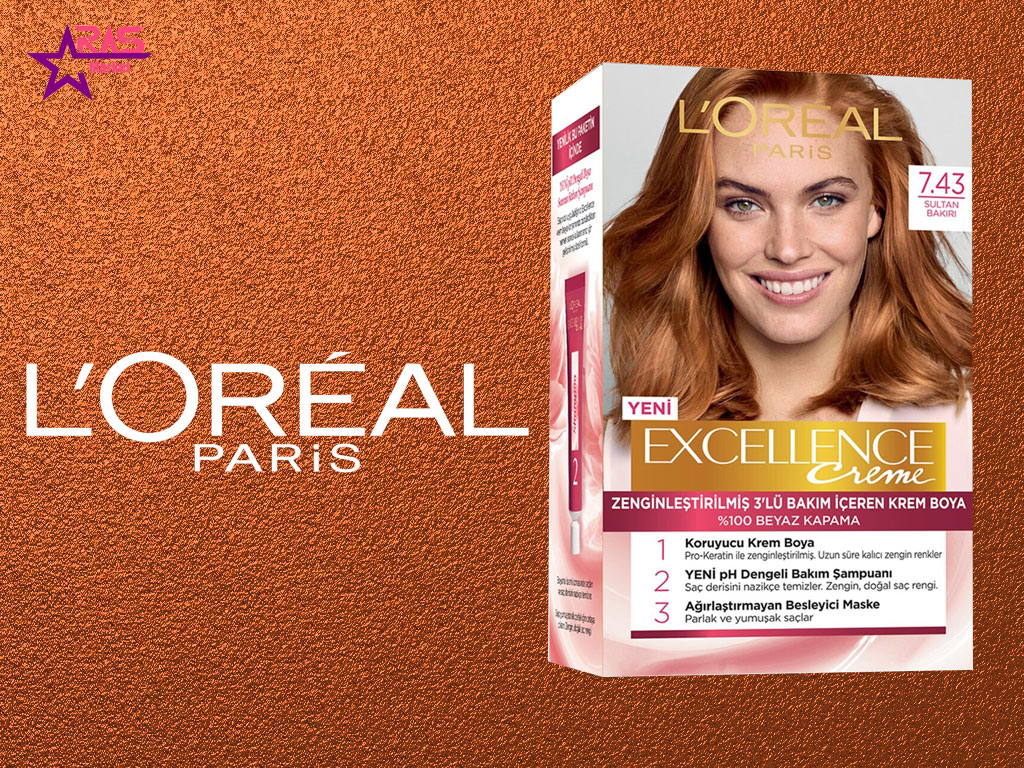 کیت رنگ مو لورآل سری Excellence شماره 7.43 ، خرید اینترنتی محصولات شوینده و بهداشتی ، بهداشت بانوان ، رنگ مو بانوان