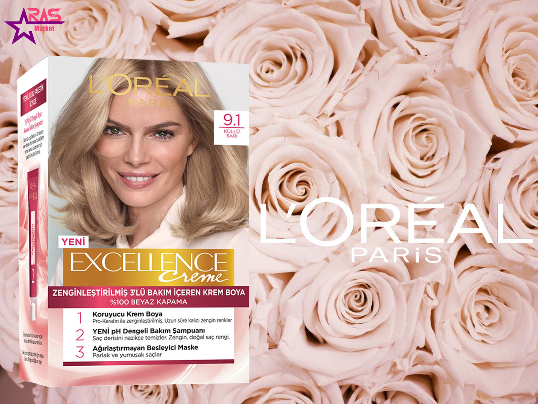 کیت رنگ مو لورآل سری Excellence شماره 9.1 ، خرید اینترنتی محصولات شوینده و بهداشتی