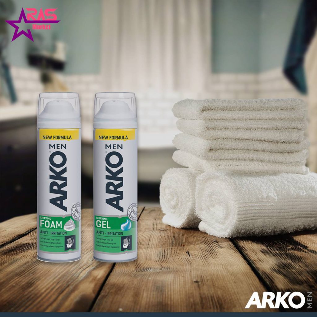 فوم اصلاح آرکو مدل Anti-Irritation حجم 200 میلی لیتر ، خرید اینترنتی محصولات شوینده و بهداشتی ، بهداشت آقایان ، arko men shaving foam