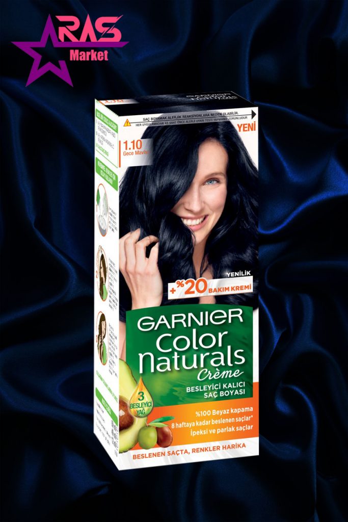 کیت رنگ مو گارنیر سری Color Naturals شماره 1.10 ، خرید اینترنتی محصولات شوینده و بهداشتی ، رنگ مو زنانه گارنیر