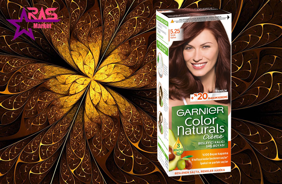 کیت رنگ مو گارنیر سری Color Naturals شماره 5.25 ، خرید اینترنتی محصولات شوینده و بهداشتی ، بهداشت بانوان