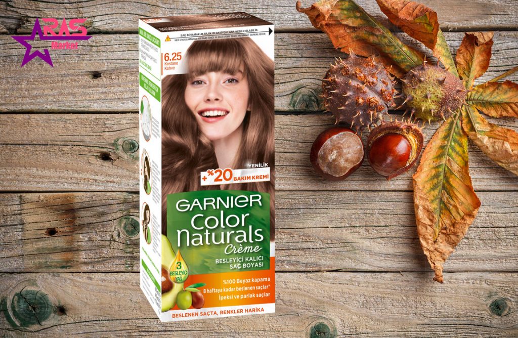 کیت رنگ مو گارنیر سری Color Naturals شماره 6.25 ، خرید اینترنتی محصولات شوینده و بهداشتی ، بهداشت بانوان ، رنگ موی زنانه گارنیر