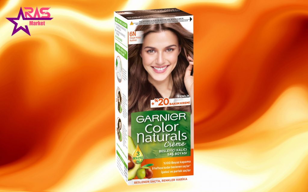 کیت رنگ مو گارنیر سری Color Naturals شماره 6N ، خرید اینترنتی محصولات شوینده و بهداشتی ، بهداشت بانوان