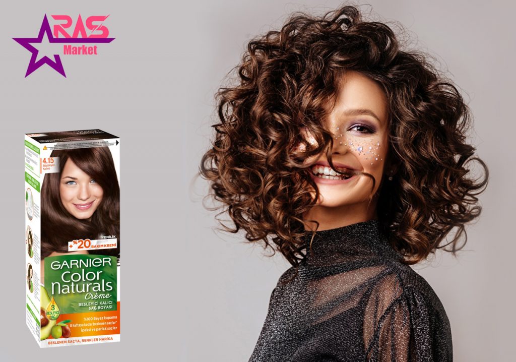 کیت رنگ مو گارنیر سری Color Naturals شماره 4.15 ، خرید اینترنتی محصولات شوینده و بهداشتی ، رنگ مو زنانه گارنیر