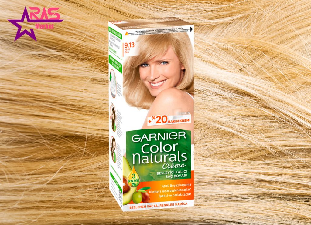 کیت رنگ مو گارنیر سری Color Naturals شماره 9.13 ، خرید اینترنتی محصولات شوینده و بهداشتی ، رنگ موی زنانه گارنیر