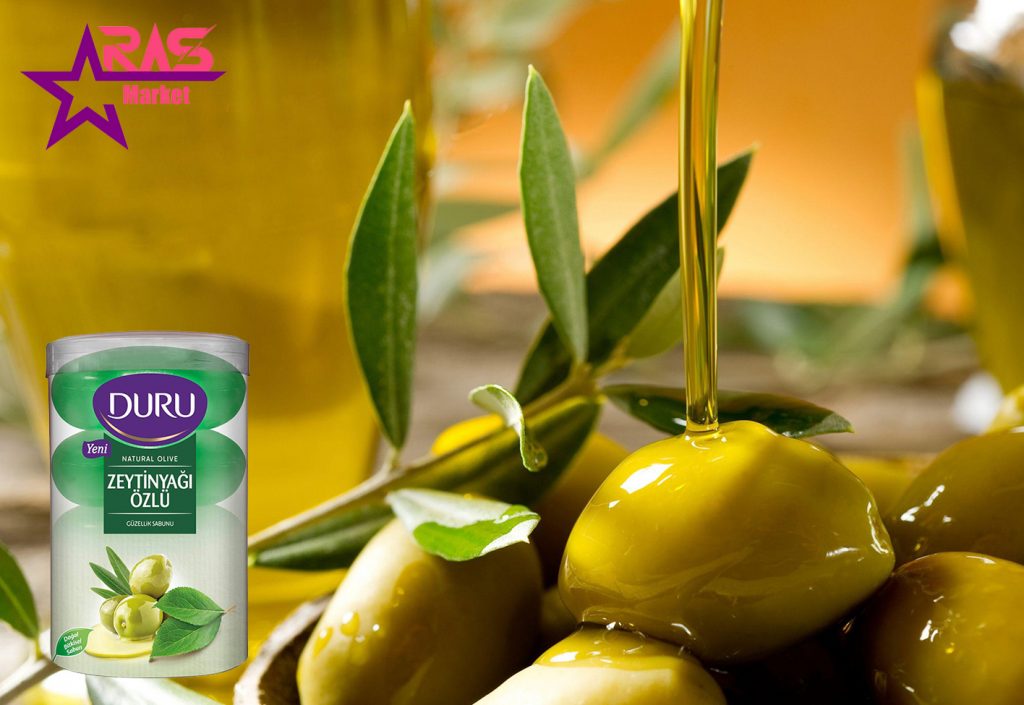 صابون دورو مدل Natural Olive حاوی عصاره روغن زیتون 4 عددی ، خرید اینترنتی محصولات اصل ترکیه ، duru