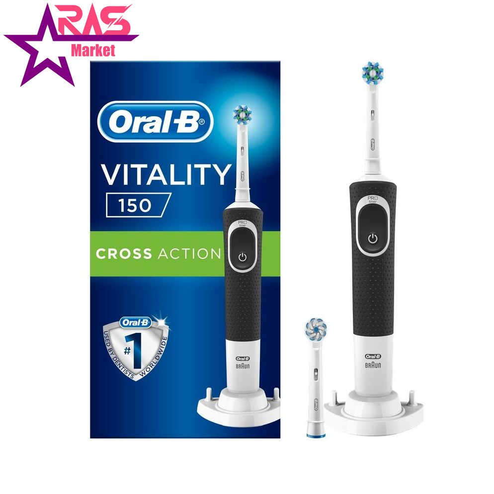 مسواک برقی اورال بی مدل Vitality D150 Cross Action رنگ مشکی ، فروشگاه اینترنتی ارس مارکت ، بهداشت دهان و دندان