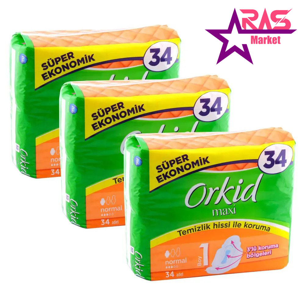 نوار بهداشتی ارکید مدل Orkid Maxi اندازه نرمال 34 عددی ، فروشگاه اینترنتی ارس مارکت