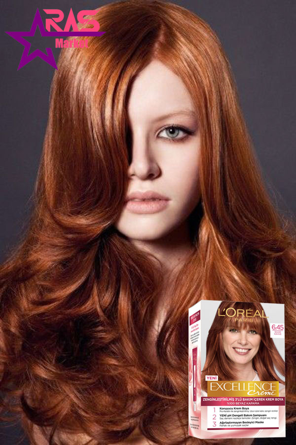 کیت رنگ مو لورآل سری Excellence شماره 6.45 ، خرید اینترنتی محصولات شوینده و بهداشتی ، ارس مارکت