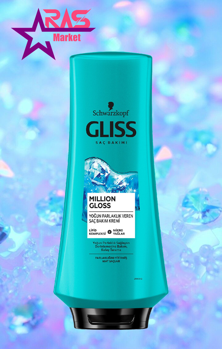 نرم کننده مو گلیس مدل Million Gloss درخشان کننده مناسب انواع مو 360 میلی لیتر ، نرم کننده مو براق کننده گلیس