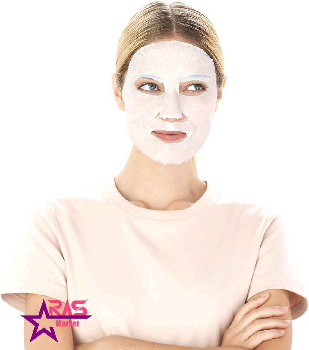 ماسک صورت ورقه ای گارنیر حاوی هیالورونیک اسید و عصاره گیلاس آبرسان و روشن کننده پوست بسته یک عددی ، مراقبت
