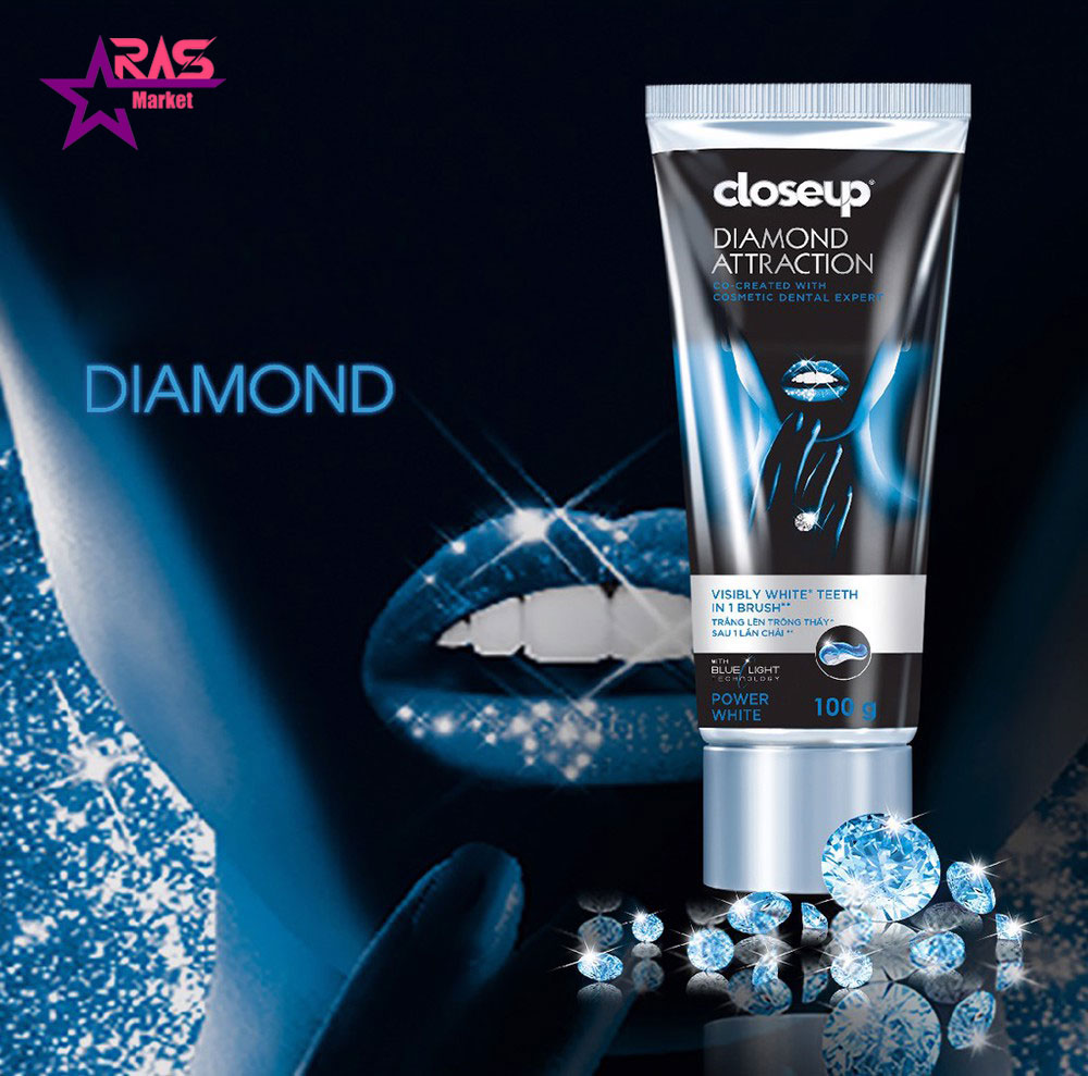 خرید اینترنتی خمیر دندان سفید کننده کلوزآپ مدل Diamond Attraction حجم 75 میل