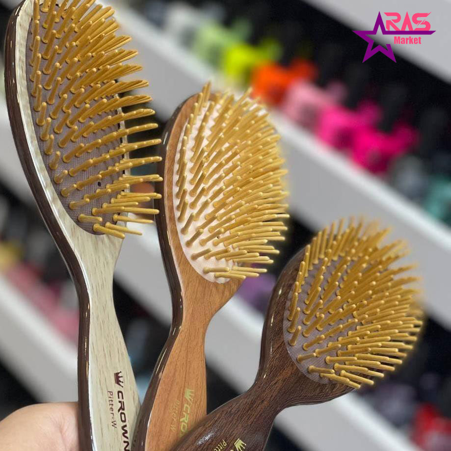 خرید اینترنتی برس مو کراون مدل پیتر Crown Pitter-W رنگ قهوه ای روشن