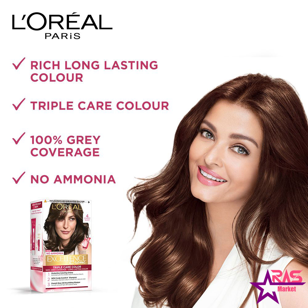 خرید اینترنتی کیت رنگ مو لورآل مدل Excellence شماره 4