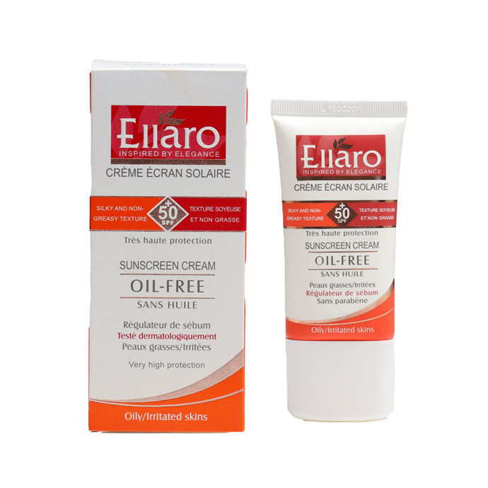 کرم ضد آفتاب الارو +SPF50 بی رنگ و فاقد چربی مناسب پوست های چرب و حساس 40 میلی لیتر