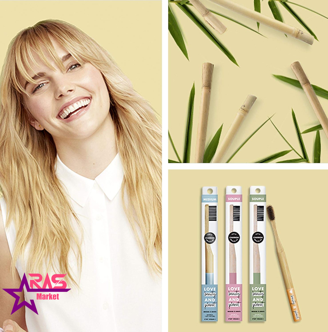 خرید مسواک بامبو زغالی Love Beauty And Planet با برس متوسط