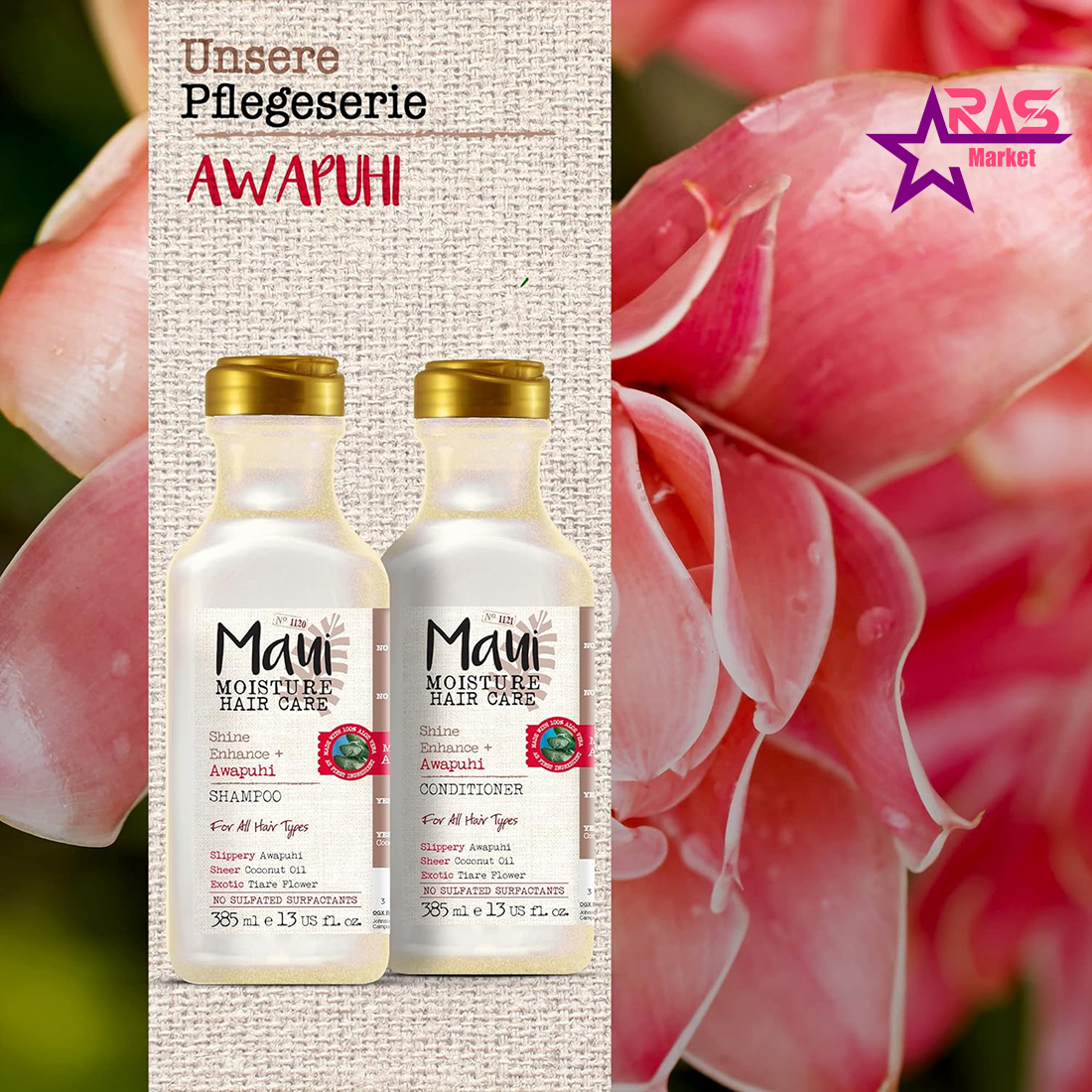 شامپو درخشان کننده و آبرسان آواپوهی مائوئی مویسچر