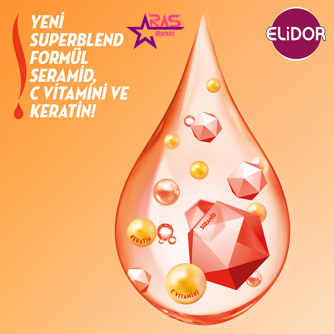 خرید و قیمت نرم کننده موی سر الیدور نارنجی elidor