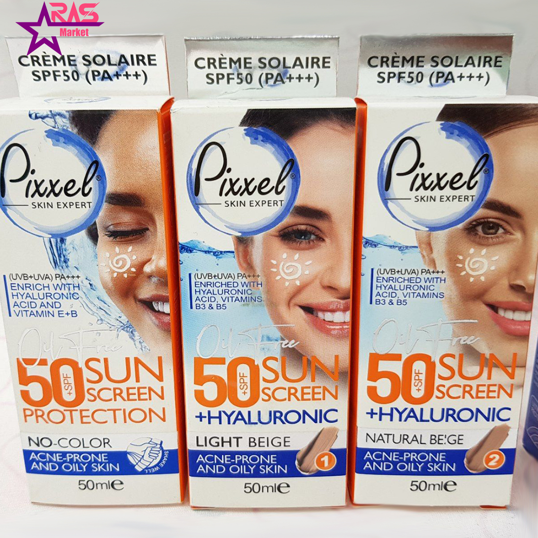 کرم ضد آفتاب رنگ بژ طبیعی پیکسل SPF 50 مناسب پوست‌های چرب و جوش دار-خرید اینترنتی کرم ضد آفتاب رنگی پیکسل پوست چرب