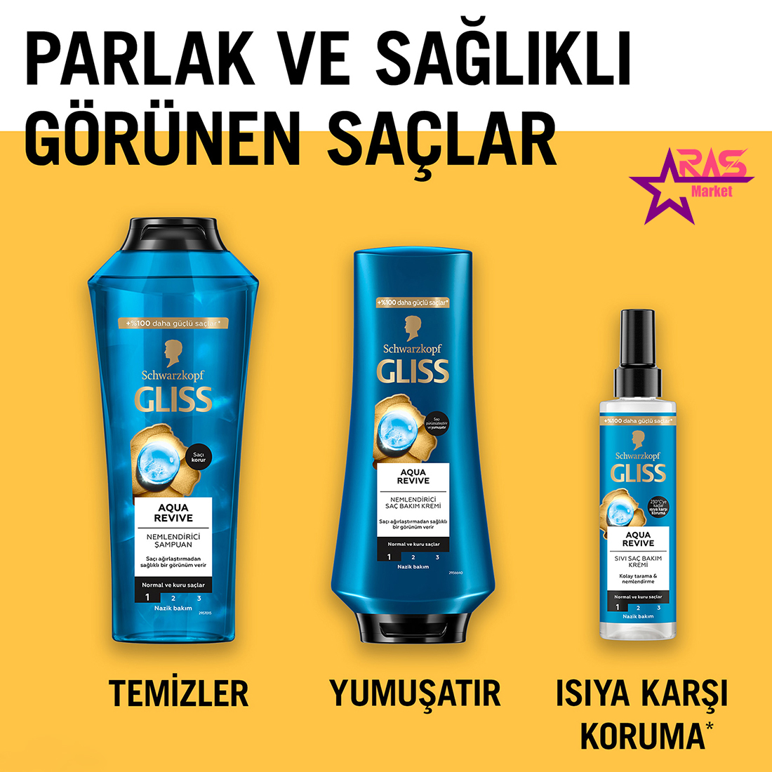 خرید اسپری دو فاز مو گلیس مدل aqua revive حجم 200 میل