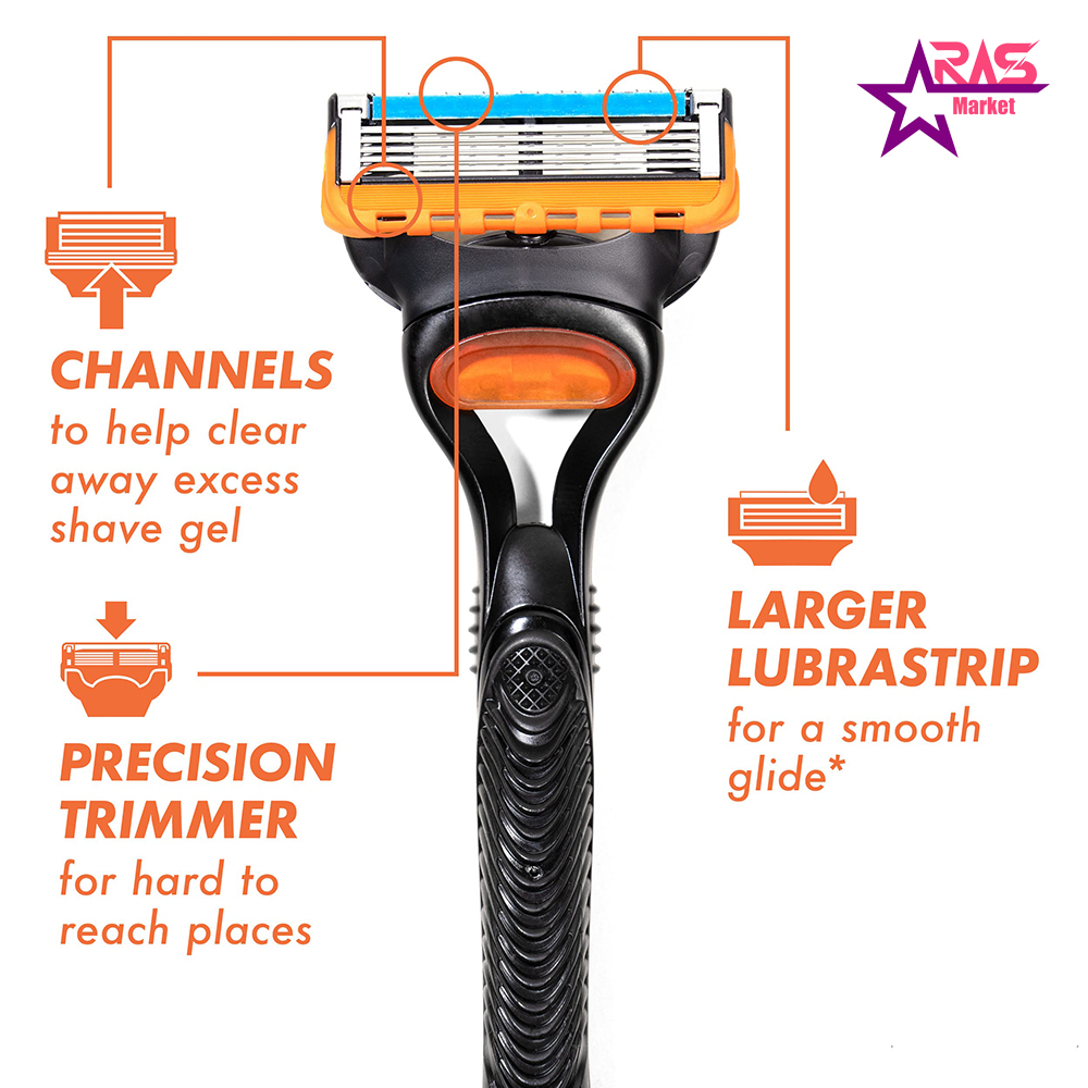 تیغ اصلاح ژیلت مدل Fusion 5 به همراه یدک اضافه-ارس مارکت تیغ اصلاح ژیلت مدل Fusion 5 به همراه یدک اضافه-ارس مارکت