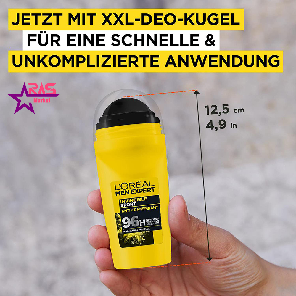 مام رول ضد تعریق مردانه لورآل سری Men Expert مدل Invincible sport حجم 50 میل-ارس مارکت مام رول ضد تعریق مردانه لورآل سری Men Expert مدل Invincible sport حجم 50 میل-ارس مارکت