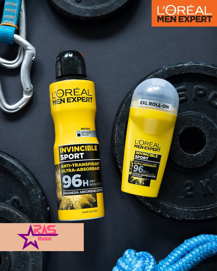 رول ضد تعریق لورآل (Loreal) مدل 96 ساعته Invincible Sport حجم 50 میلی لیتر