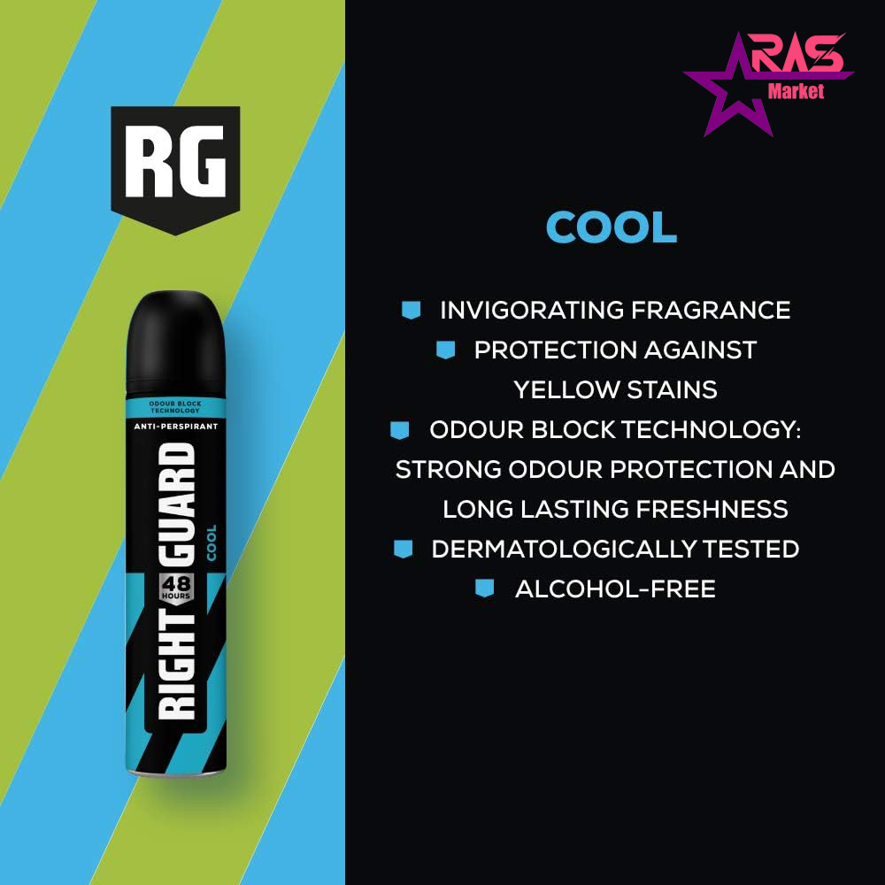 اسپری ضد تعریق بریتانیایی مردانه رایت گارد RIGHT GUARD مدل Cool