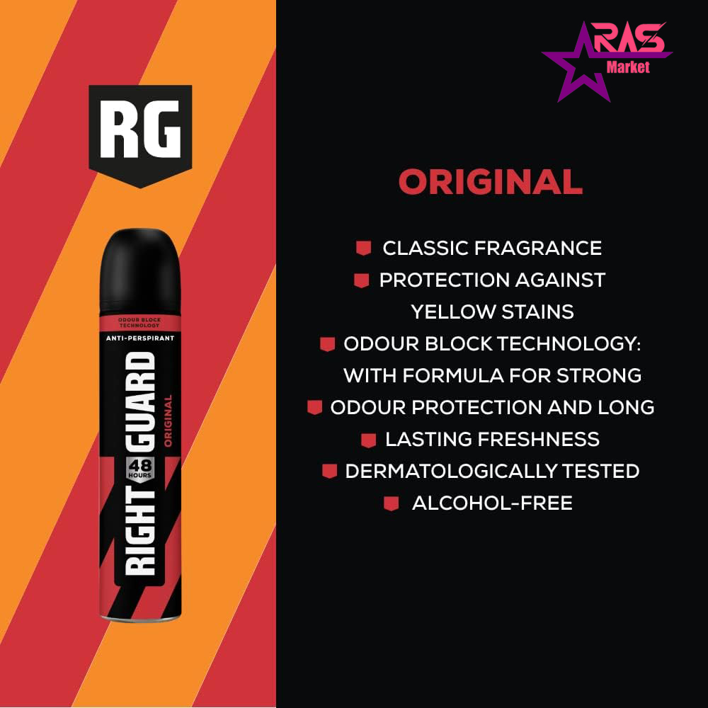 خرید اینترنتی اسپری ضد تعریق مردانه رایت گارد مدل Original حجم 250 میل