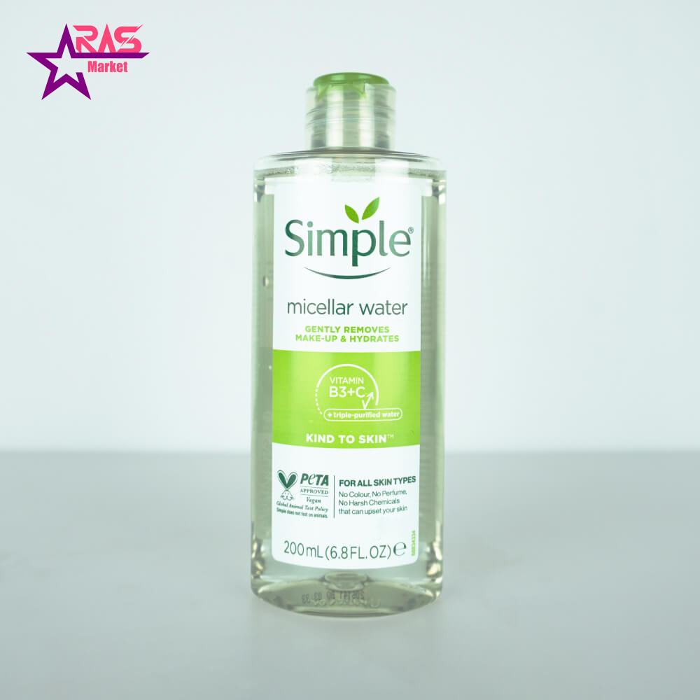 قیمت و خرید آب پاک کننده آرایش صورت سیمپل 200 میل-میسلار واتر سیمپل
