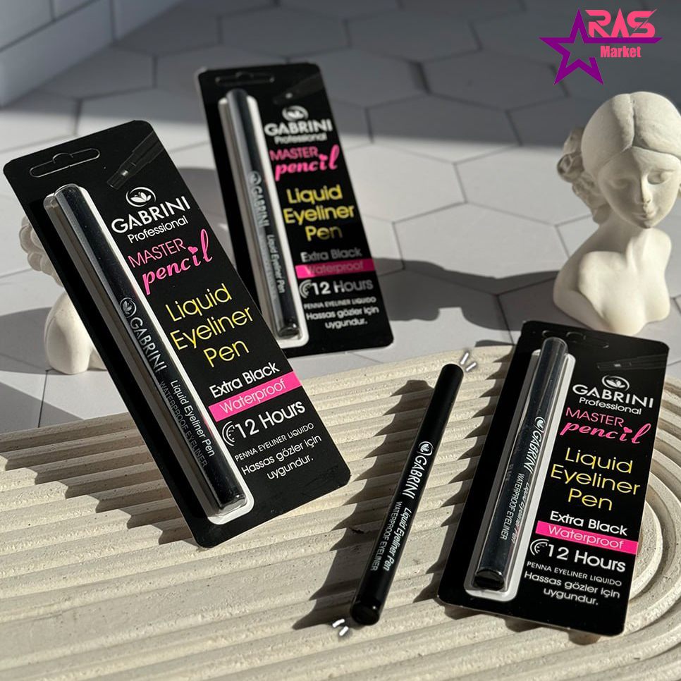 خط چشم مشکی گابرینی مدل waterproof با ماندگاری 12 ساعته وزن 2 گرم