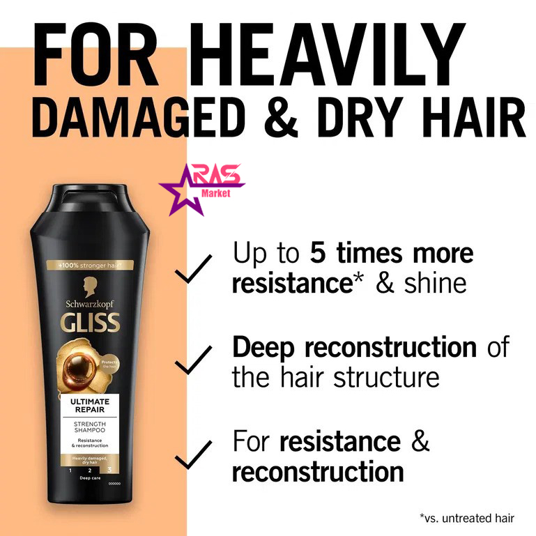 خرید اینترنتی شامپو ترمیم کننده گلیس مدل ULTIMATE REPAIR