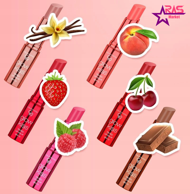 خرید اینترنتی بالم لب رنگی SPF 15 گلدن رز مدل Glow Kiss شماره 01