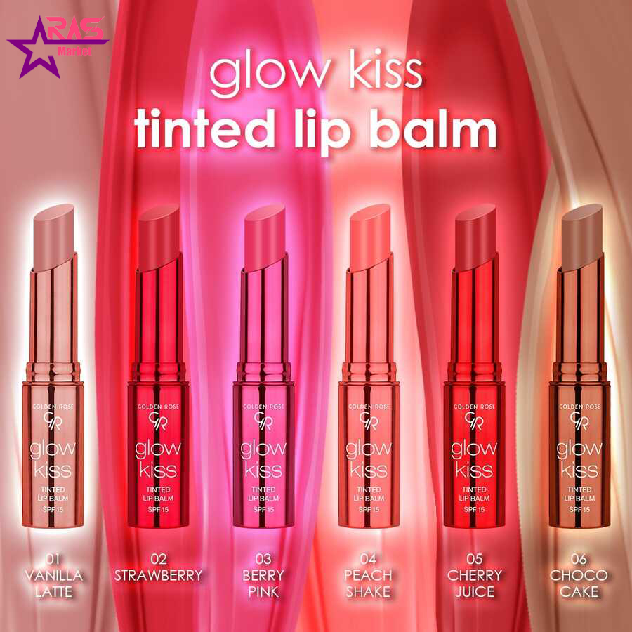 گلدن رز Golden Rose بالم لب رنگی مدل Glow Kiss شماره 04