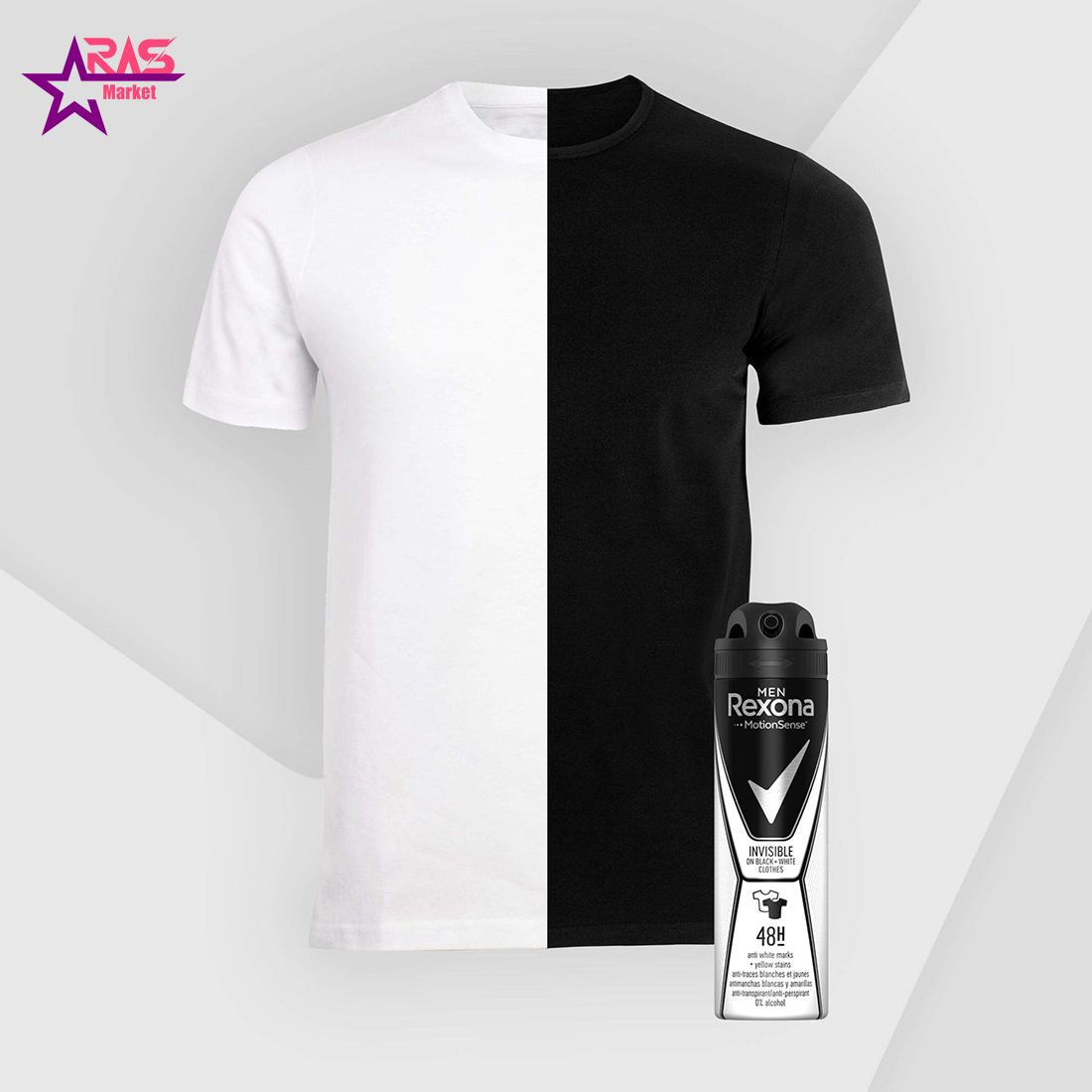 اسپری ضد تعریق مردانه رکسونا مدل Invisible Black White