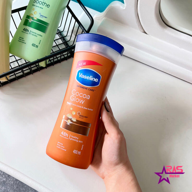 خرید اینترنتی لوسیون بدن وازلین مدل عصاره کاکائو حجم 400 میلی لیتر
