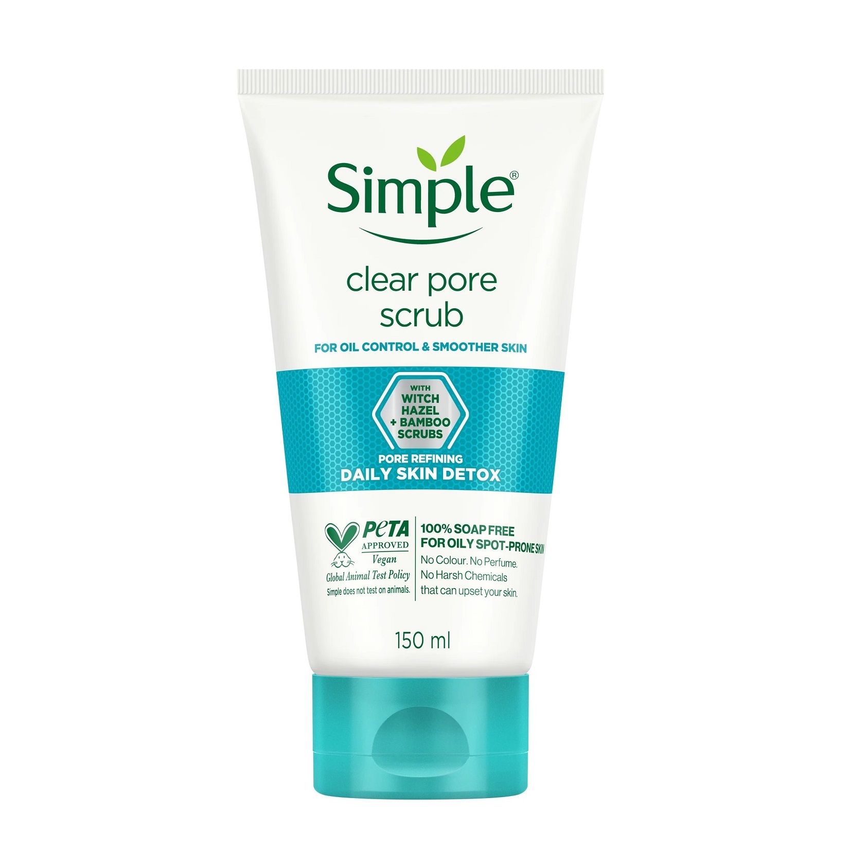 اسکراب پاک کننده منافذ سیمپل مدل Clear Pore ضد جوش و آکنه مناسب پوست های چرب 150 میلی لیتر اسکراب پاک کننده منافذ سیمپل مدل Clear Pore ضد جوش و آکنه مناسب پوست های چرب 150 میلی لیتر