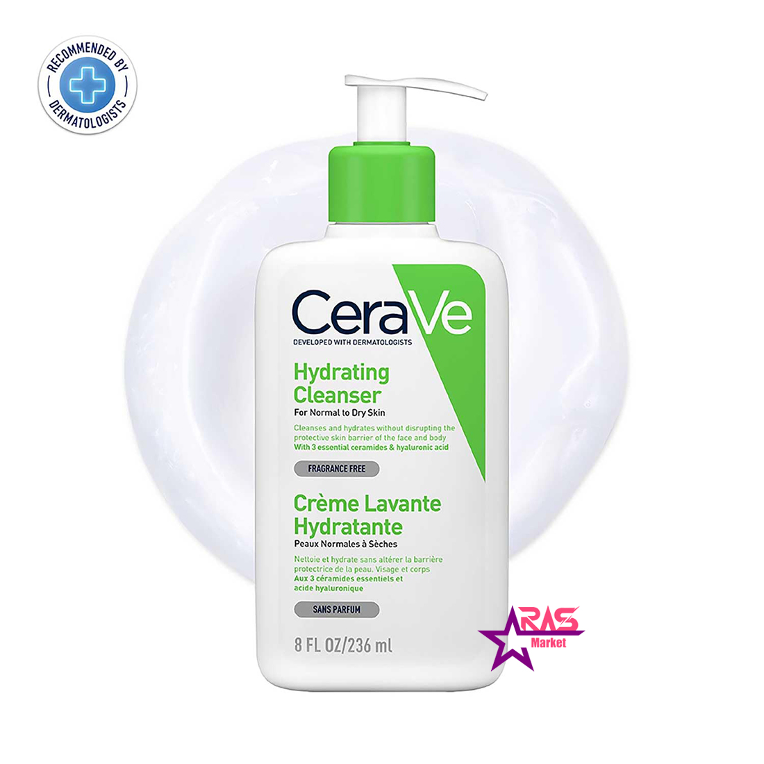 ژل شستشو صورت سراوی CERAVE HYDRATING CLEANSER حجم236ml اصل فرانسه
