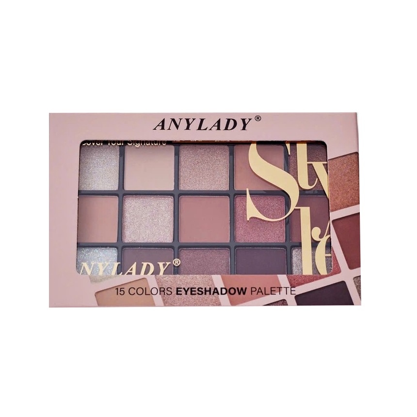 پالت سایه چشم AnyLady مدل Style دارای 15 رنگ کد 02 پالت سایه چشم AnyLady مدل Style دارای 15 رنگ کد 02
