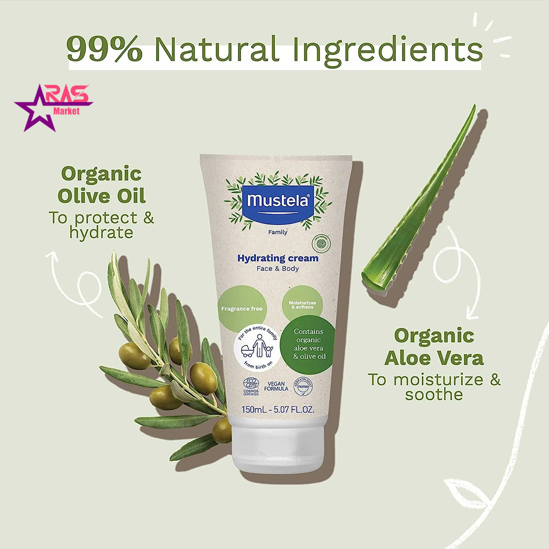 قیمت و خرید کرم مرطوب‌کننده ارگانیک موستلا