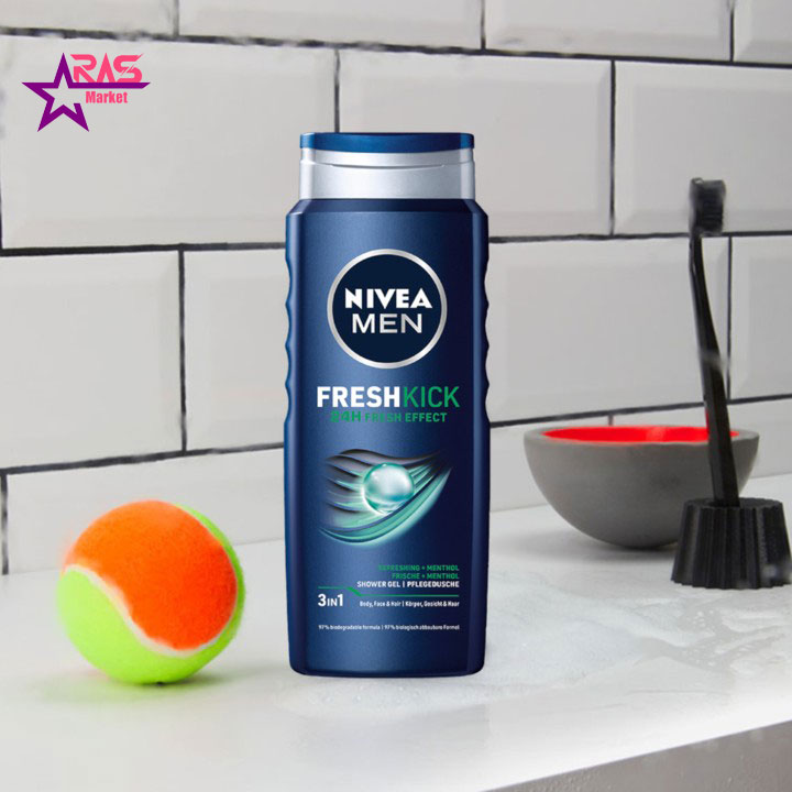 شامپو سر و بدن آقایان نیوآ مدل Freshkick حجم 500 میل